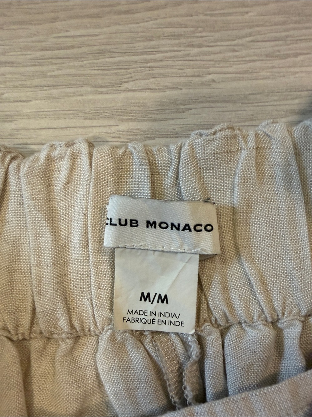 Tie-Waist Linen Blend Women's Skort - Cream - Picture 2 of 4